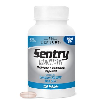 21st Century Sentry Senior Men 50+ Multivitamin 100 Count (Pack of 1), White