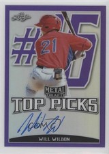2019 Leaf Metal Draft Top Picks Purple 12/25 Will Wilson #TP-WW1 Auto 0b0