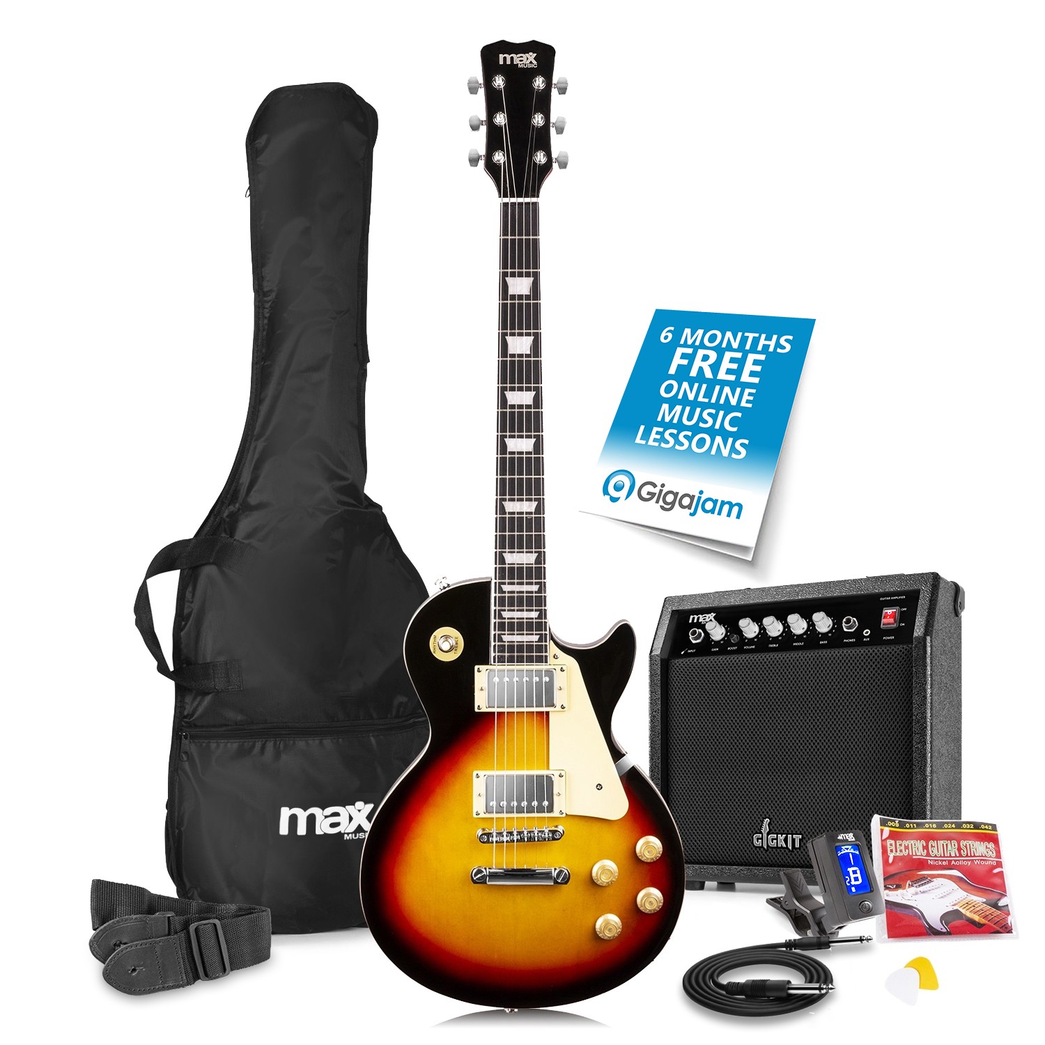 MAX 173.242 GigKit Electric SC Style Guitar Pack - Sunburst