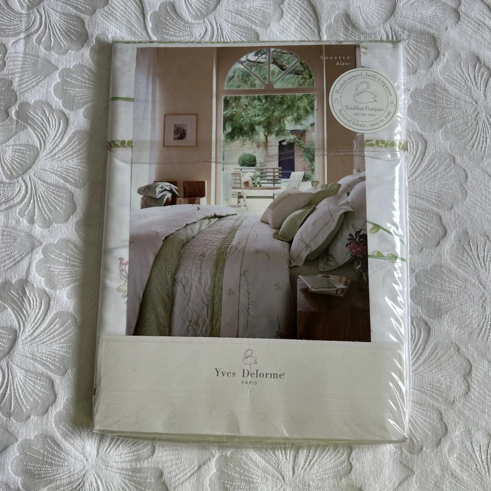 YVES DELORME SOUFFLE BLANC drap plat / flat sheet 180 cm * 290 cm neuf - Photo 2/4