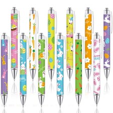 Maritown 12pcs Cute Easter Pens for Women Girls Fancy Pen Floral Pens Pretty ...