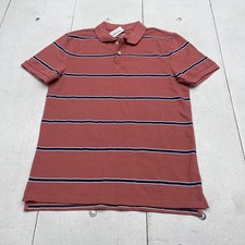 Old Navy Polo Shirt Mens Small Pink Stripe Go-Dry Performance Stretch Casual