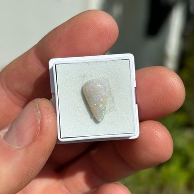 Olympic Natural Opal Pear White Australian Cabochon Gemstone 2.5 carats EO-667