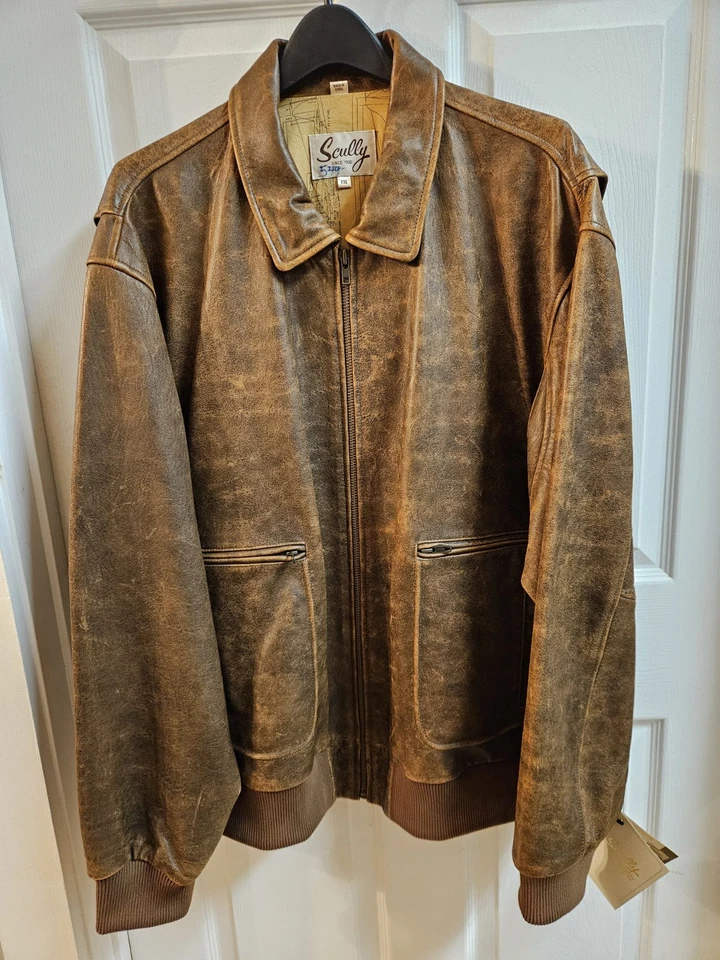 SCULLY Aero Squadron Leather Bomber Jacket Adult Mens 2XL New With Tags XXL NWT - Image 2 of 4