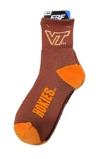 Virginia Tech Hokies Socks Quarter Ankle Men's Large NCAA Maroon Orange NWT