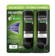 10xnicorette quickmist duo freshmint 2 x 150 sprays