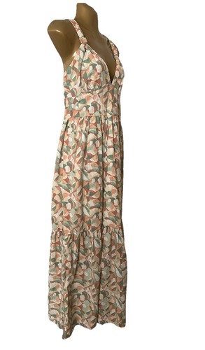 Abito Abercrombie & Fitch donna L geometrico babydoll a strati maxi cottagecore - Foto 3 di 13