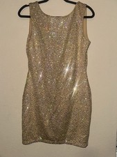 Venus Gold Sequin Midi Cocktail Dress Size US Size Large