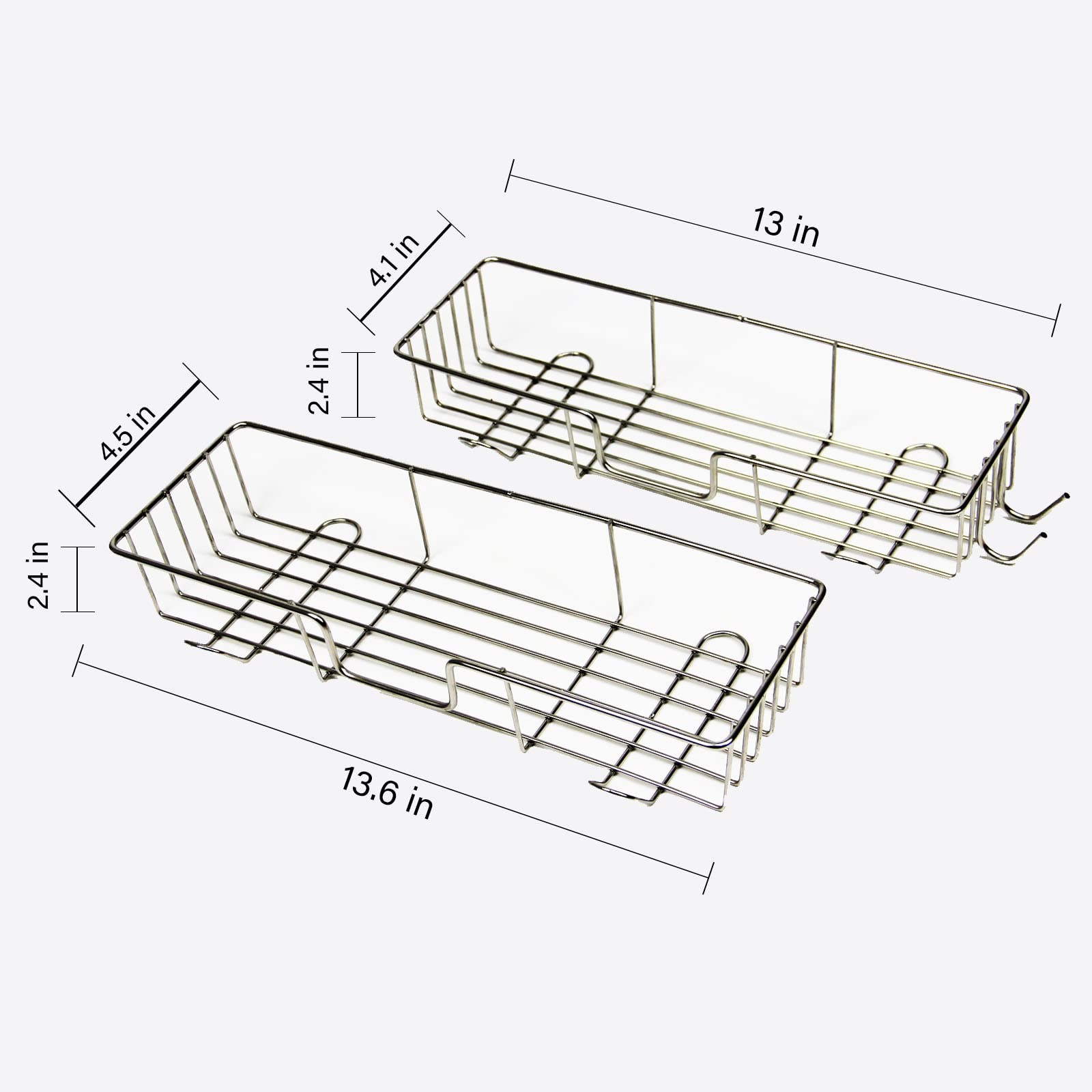Shower Caddy Adhesive Organizer with 6 Hooks Shelf for Inside No Drilling