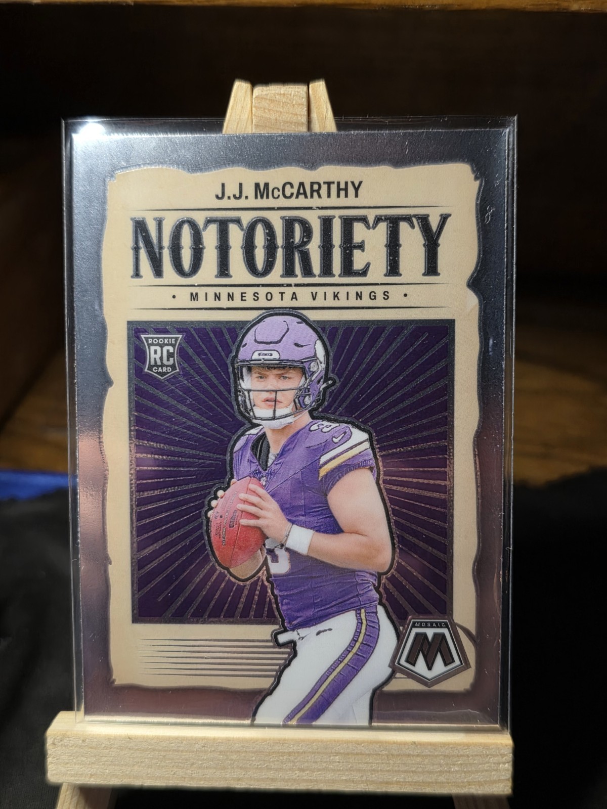 JJ MCCARTHY RC 2024 Panini Mosaic NOTORIETY INSERT #21 MINNESOTA VIKINGS ROOKIE