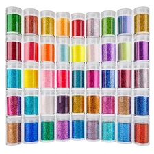 Ultra Fine Glitter 45 Colors Set, Holographic Glitter Powder for Tumblers, Ar...
