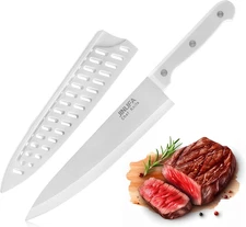 8 Inch Chef Knife, Stainless Steel Kitchen Knife with Protective Knife Sheath, U