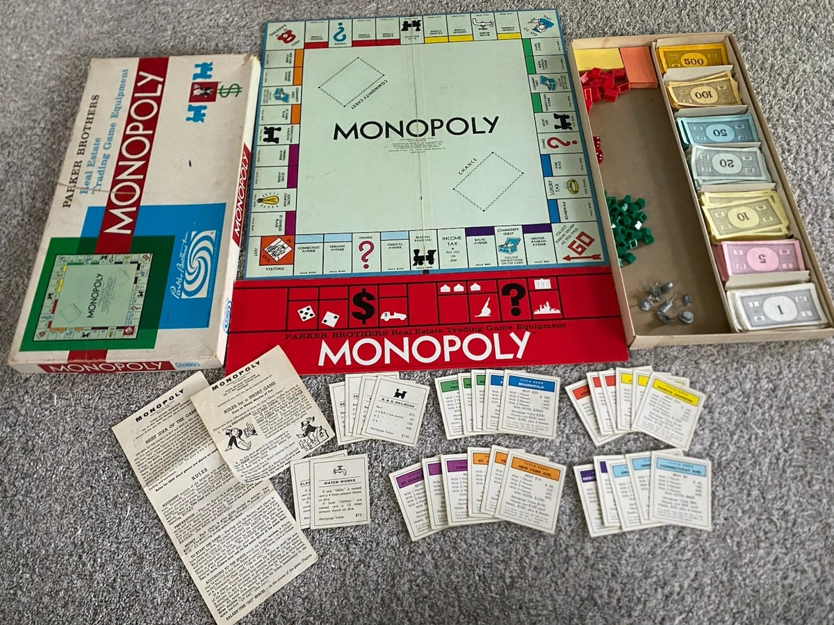 Parker Brothers Monopoly 1961 Contemporary Manufacture Board