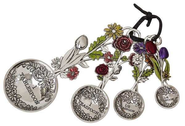 TBOT Flower Bouquet color nesting 4 pc Measuring Spoon Set Ganz er41083
