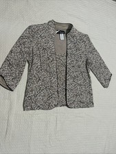 EUC SIZE XL ALEX EVENINGS JACKET  TANK SET BEIGE SILVER METALLIC EMBELLISH