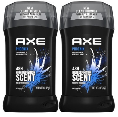 AXE Phoenix Deodorant Stick 3oz Twin Pack Aluminum Free Crushed Mint Rosemary