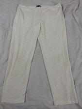 Eileen Fisher Womens Large Pull On Pants White Viscose Nylon Stretch