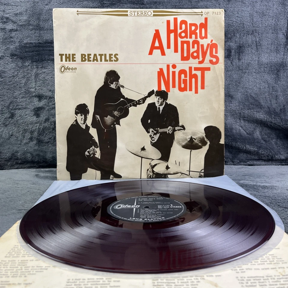 Beatles – A Hard Day's Night 1964 1st Japan Pressing LP Red Vinyl Record OP7123 - Bild 2 von 4