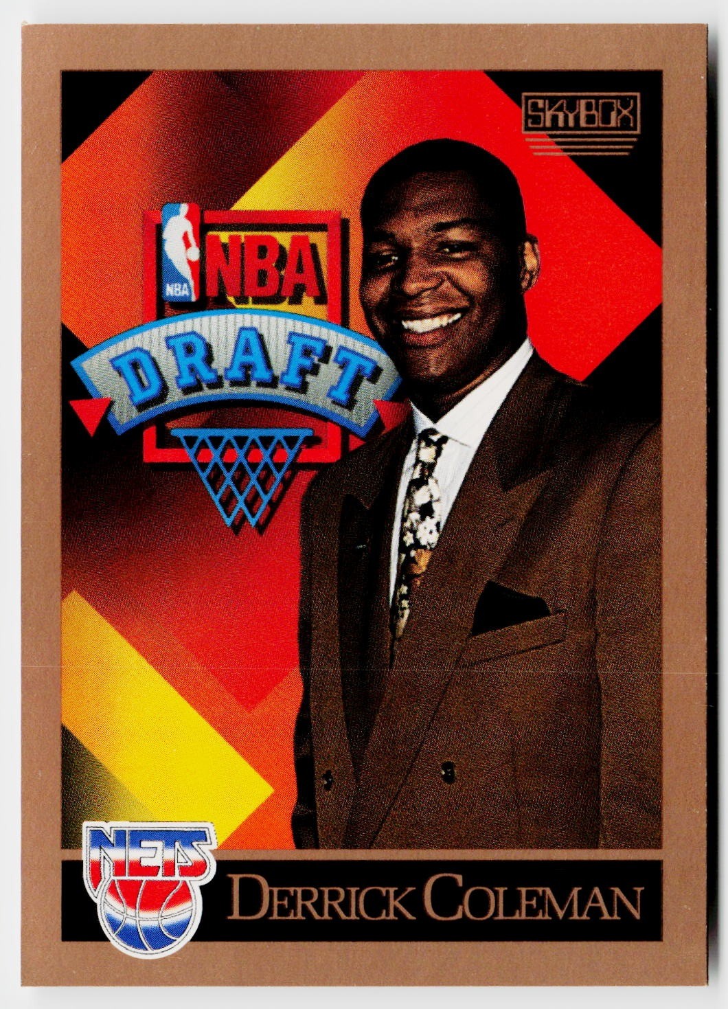 1990-91 SkyBox #362 Derrick Coleman RC Nets