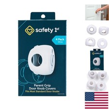 Safety 1st Parent Grip Door Knob Covers - 4 Pack, White, Child Protection