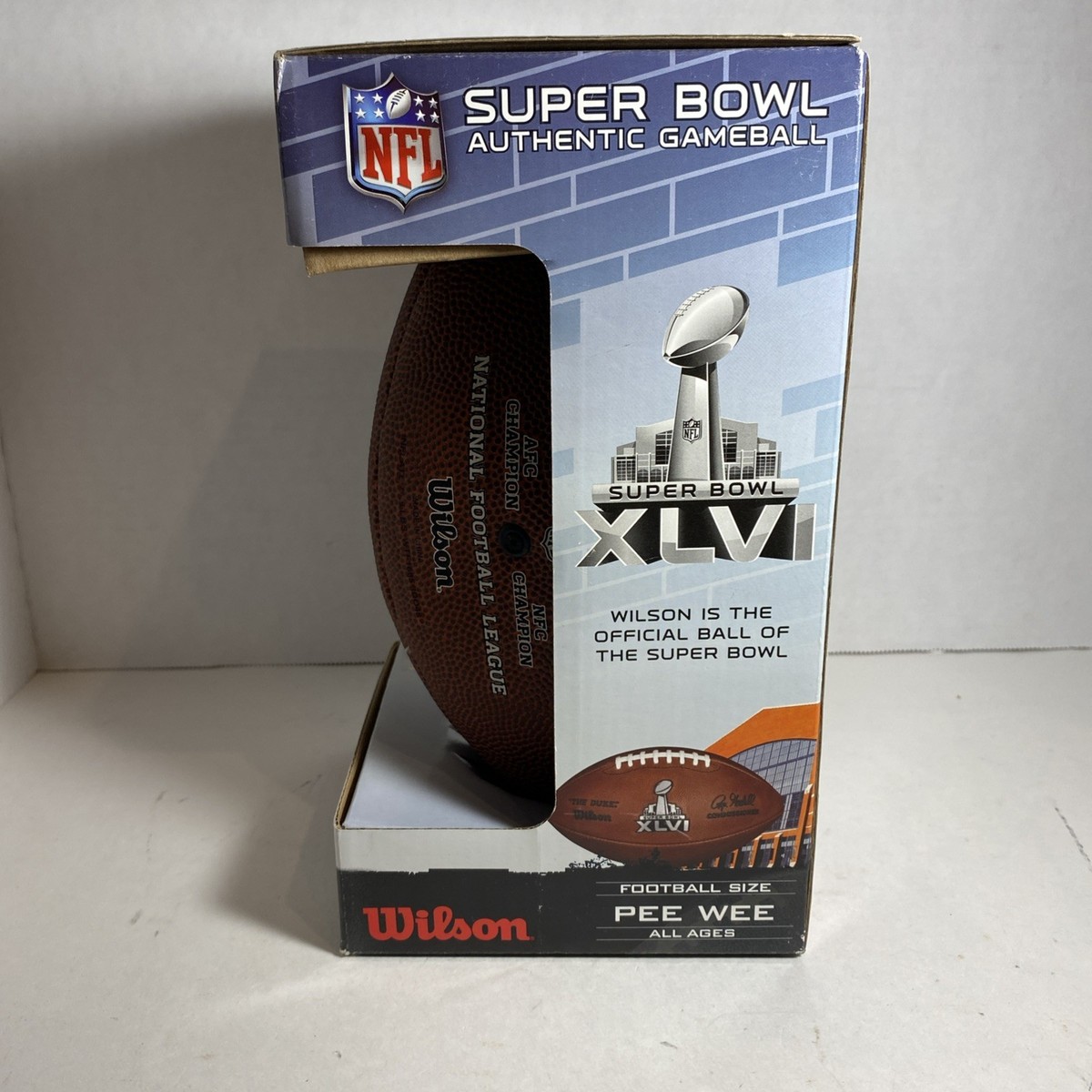 Wilson Super Bowl XLVI Authentic Game Ball Peewee Size All Ages | eBay