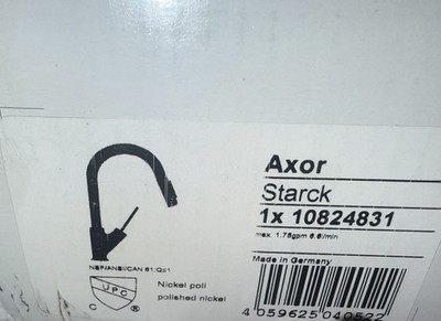 Axor Starck 10824831 PullOut Spray Prep/Bar Sink Kitchen Faucet Polished Nickel