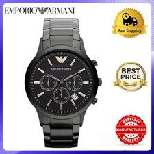 EMPORIO ARMANI AR2453 MENS BLACK CHRONOGRAPH WATCH - NEW - WARRNTY - CERTIFICATE