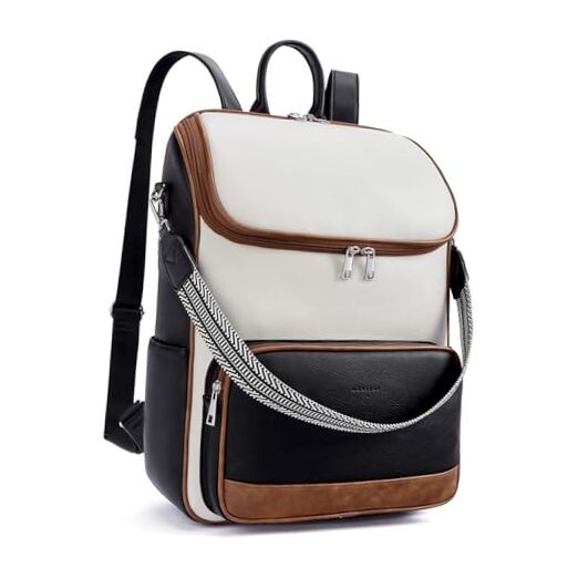 For Women, 15.6" Work Travel College Beige&brown&black