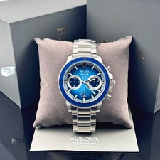 Bulova Marine Star Chronograph Blue Dial 45MM Men's Quartz Watch 96B380