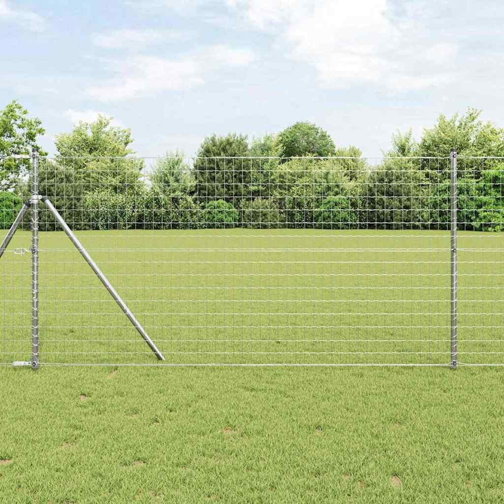 Sistema Recinzione Grigio Argento 1,2x10m in Acciaio PVC | Design Moderno