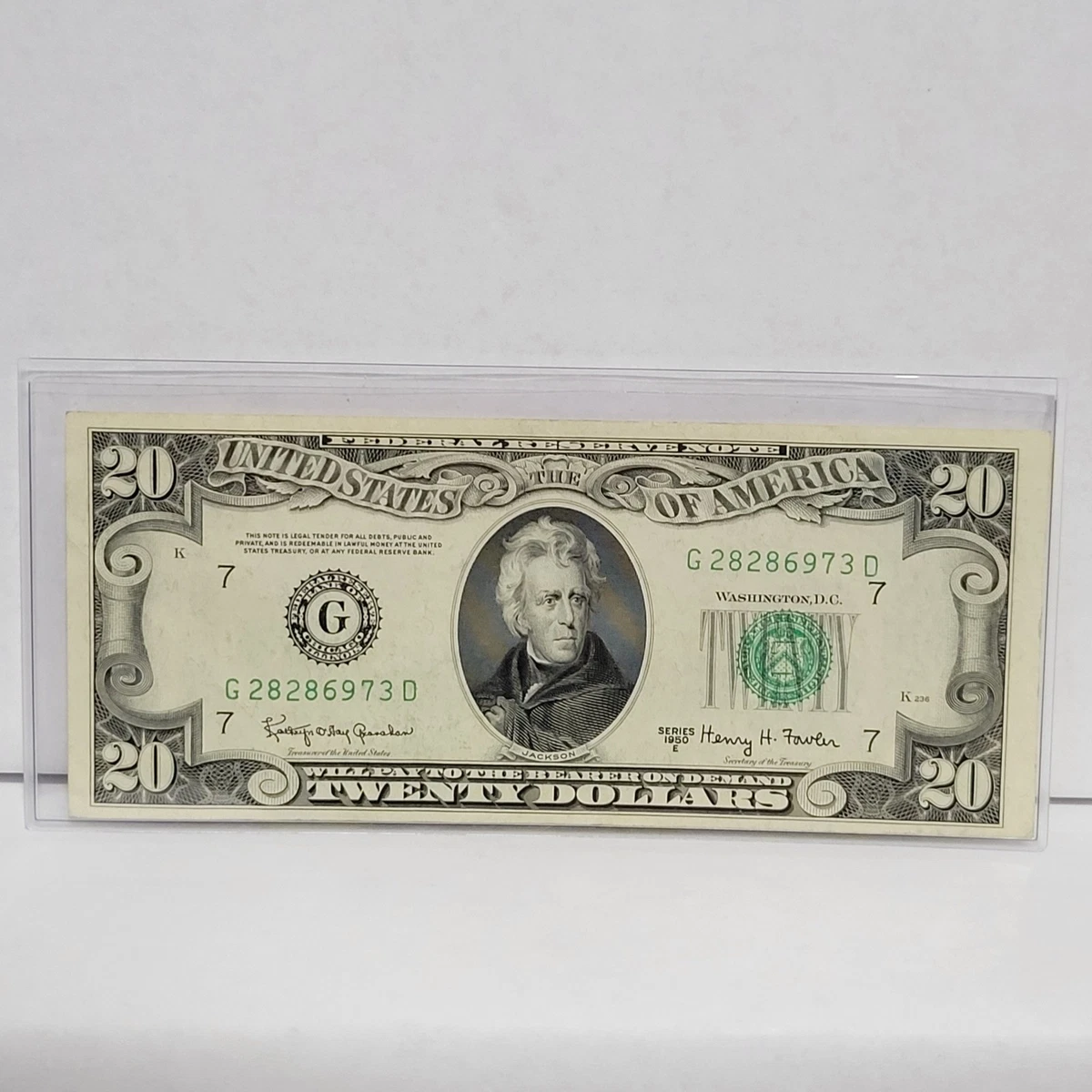 Uncirculated Uncertified $20 US Federal Reserve Small Notes for