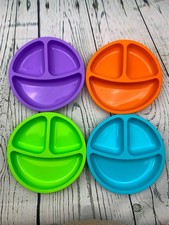 Compartment Divided Plates for Kids Set of 4 Plastic Children Trays