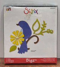 HTF RARE Sizzix Bigz Die 655211 Bird With Leaves  Flower