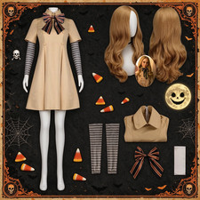 MEW M3GAN Megan Halloween Cosplay Dress Wig Costume  party Carnival Suits UK