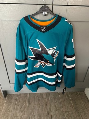 Brandneu mit Etikett NHL Fanatics San Jose Haie Trikot türkis Large Celebrini 17