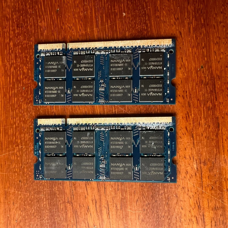 2 X 1GB NANYA NANYA SODIMM 2RX8 PC2-5300S-555-12-F1-667 Laptop PC Memory Ram - Image 2 of 4