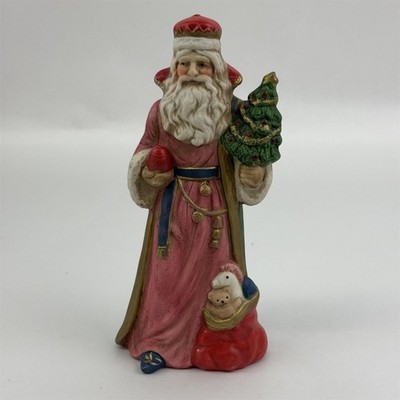 Vintage Brinns Handbemalte Keramik Old World Weihnachtsmann Figur 7''