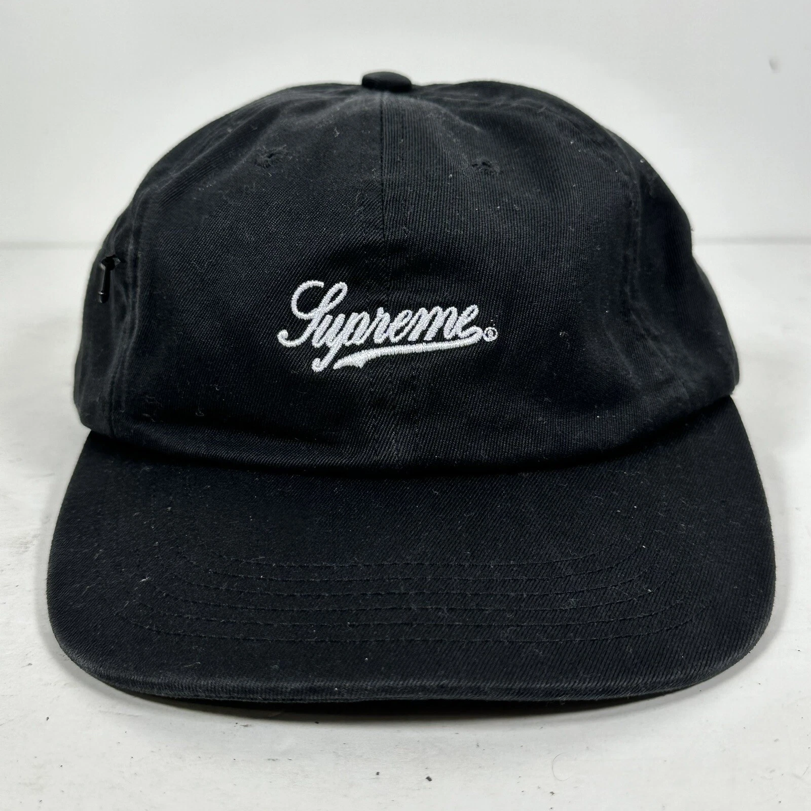 Casquette noire SS18 Supreme Side Pocket Script Logo 6 panneaux