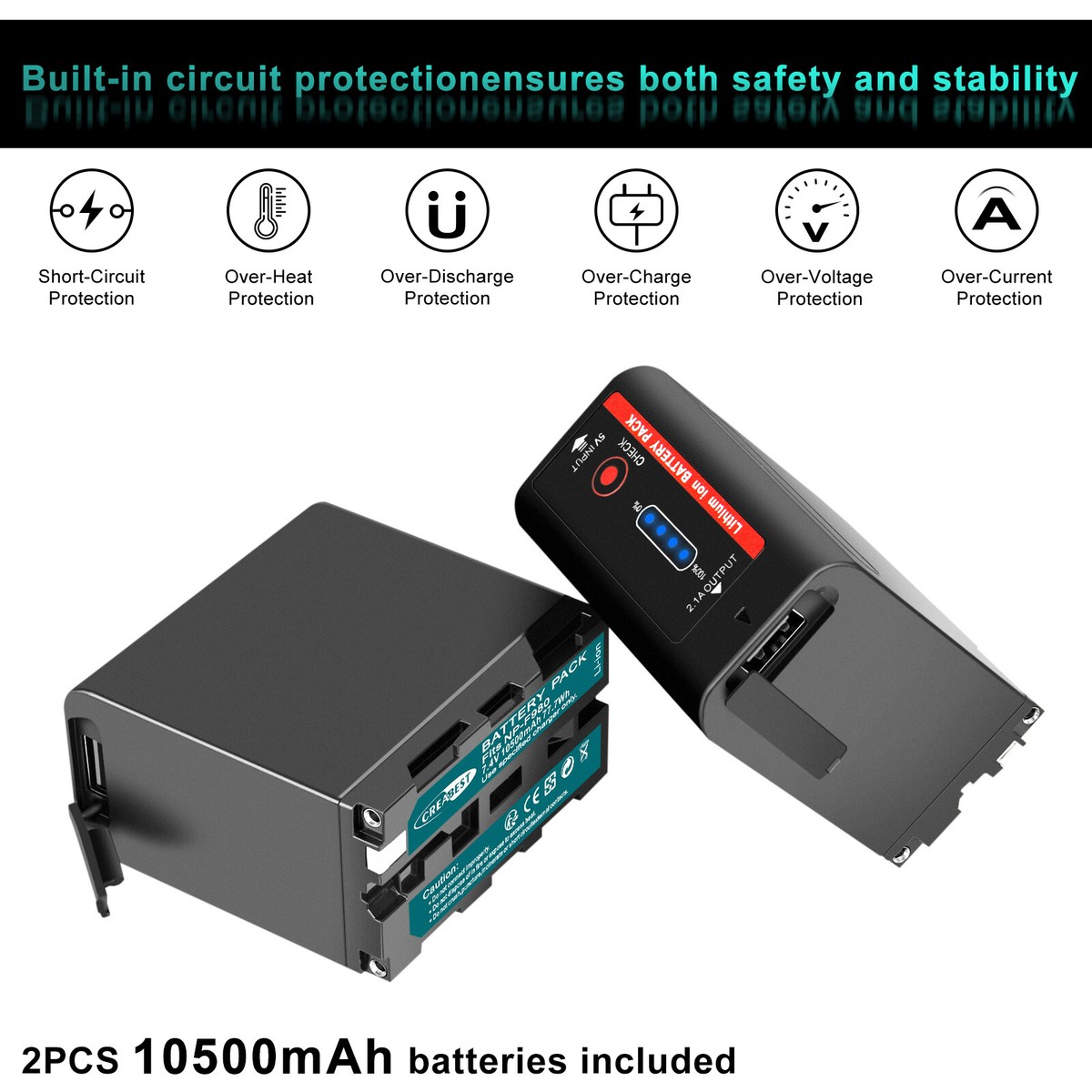 2X SK Akku Ersatz Für Sony NP-F550 /- 2400mAh -/ Akku NP-F530