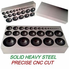 PROFESSIONAL Dapping Block Die Steel 27 holes Metal Forming Die Solid Hardened