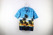 Vtg 70s Streetwear Mens Medium Faded Beach Sunset Camp Hawaiian Button Shirt USA