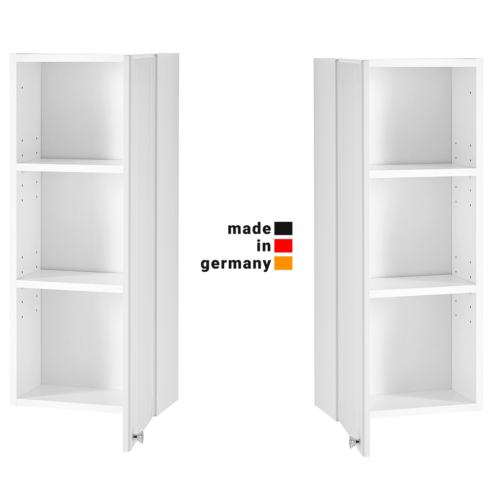 2-stöckiger Wandschrank Badezimmer - Weiß 37x20x41cm Mit Jalousientüren
