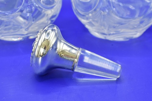 Antique TIFFANY & CO Sterling Silver ABP Cut Cameo Intaglio Glass Cruet Bottles - Picture 4 of 9