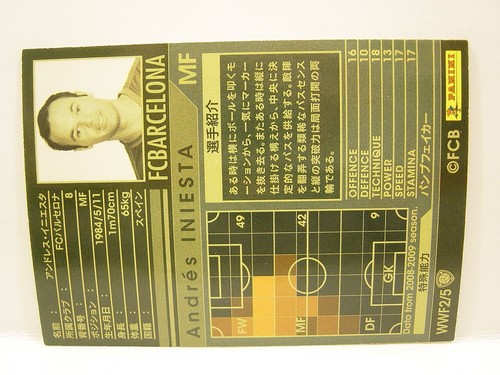 Panini WCCF 2008-09 WWF Andrés Iniesta 1984 Spain No.8 FC Barcelona World-Class - Picture 5 of 6