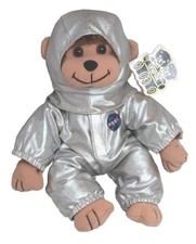 Unipak NASA Chimpanzee Monkey Ape Plush 11" Silver Spacesuit Stuffed Animal EUC