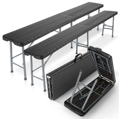 AREBOS 2x Bank klappbar Sitzbank Bierbank Gartenbank Klappbank Campingbank