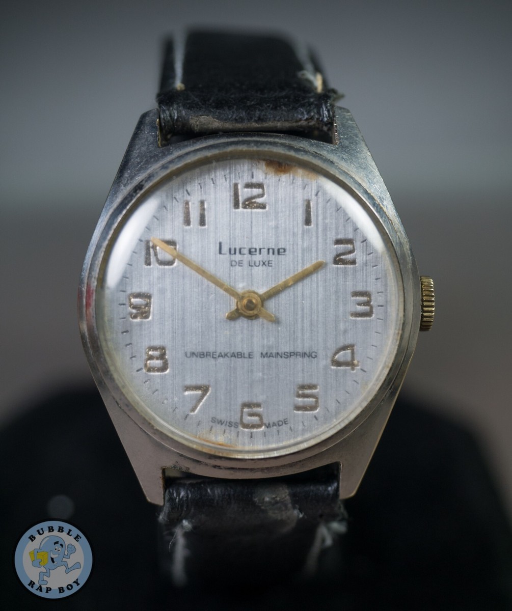 VINTAGE SWISS MADE LUCERNE MANUAL WIND UNBREAKABLE MAINSPRING WRISTWATCH