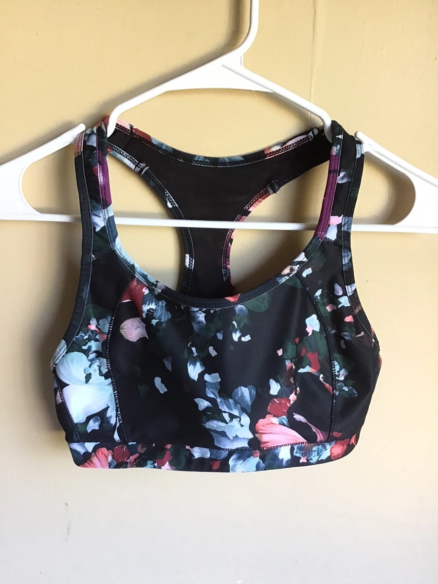 Womens Avia Vibrant Floral Activewear Racerback Sports Bra Medium Size 8-10