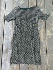 Jessica Howard Womens Dress 12 Paisley Print Side Ruched Buckle Side Green