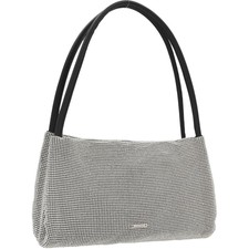 Staud Womens Penny Crystal Embellished Shoulder Bag Handbag Silver Pocket